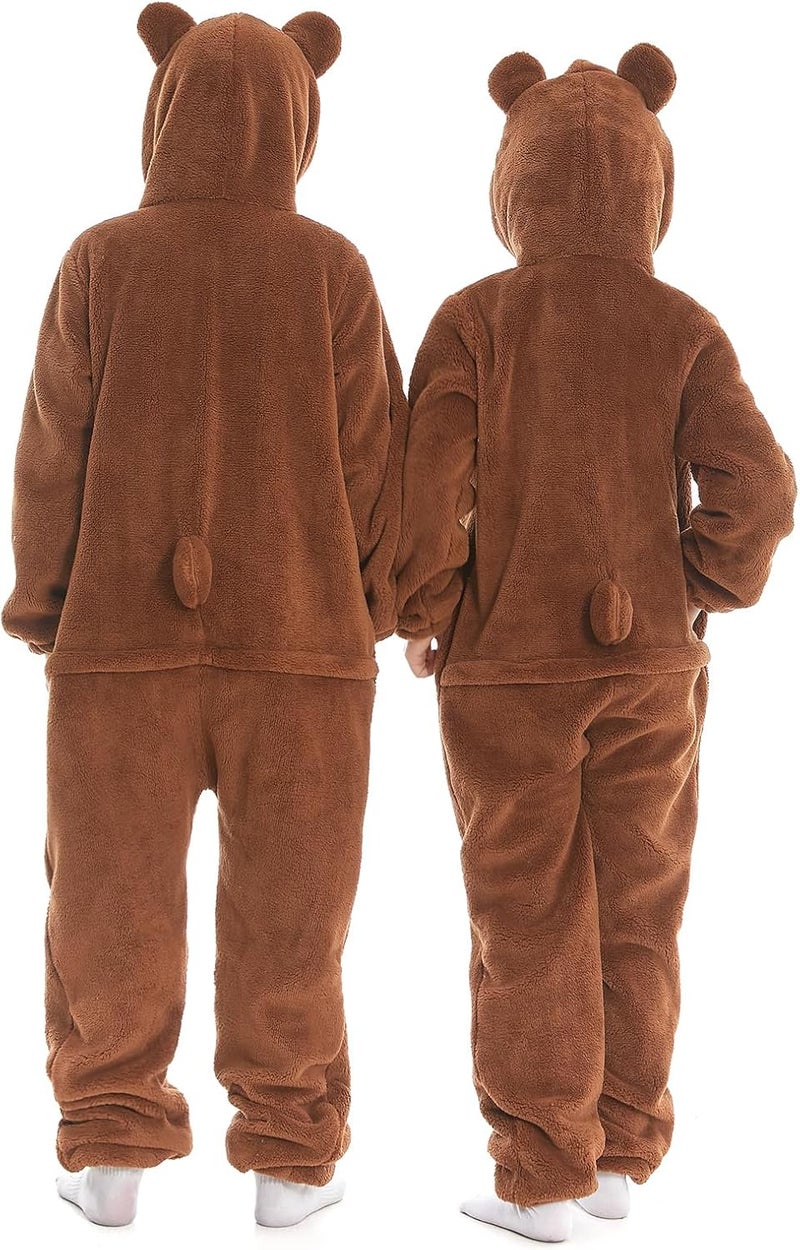 HSCTEK Luxury Double-sided Flannel Fleece Child Bear Onesies with Hoodie - Image 5